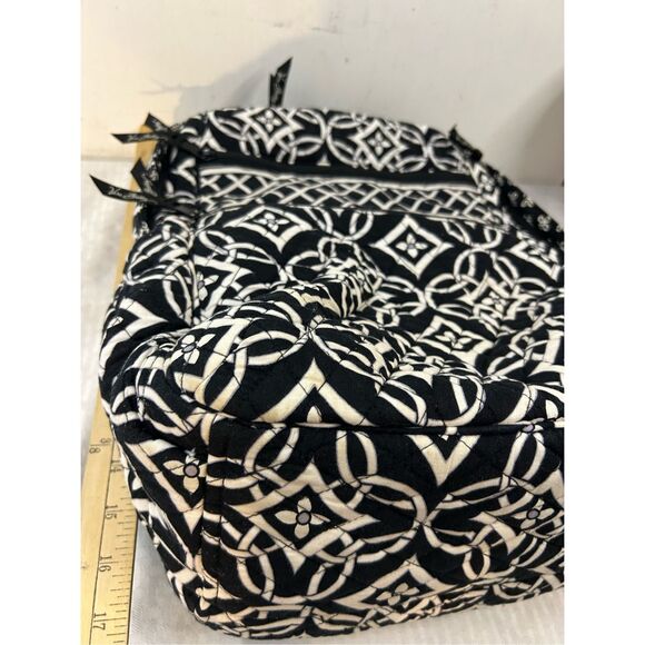 Vera Bradley padded backpack black white 5 zipper 17"x14" - Picture 8 of 10